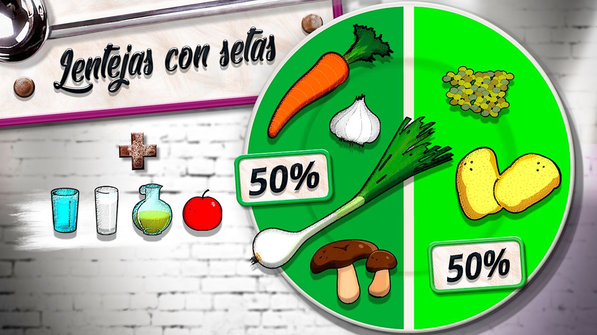 lentejas setas plato