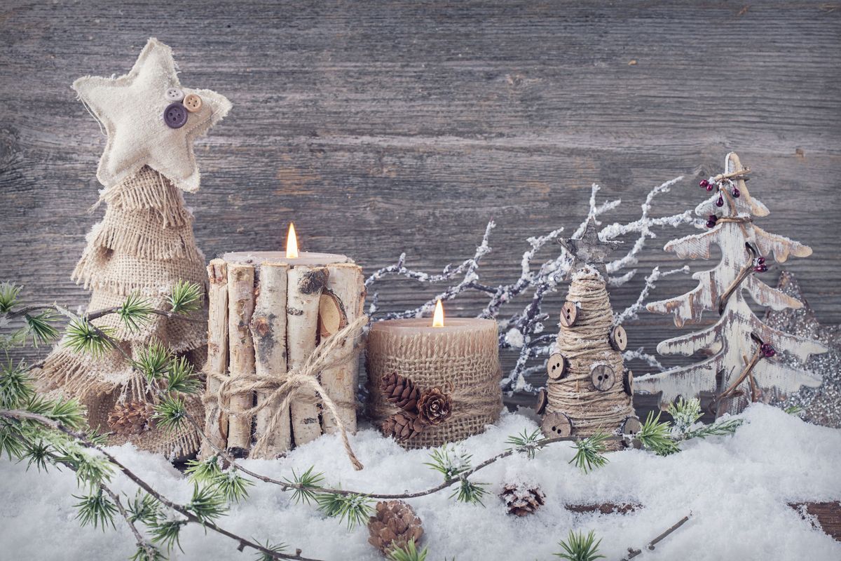 Velas de Navidad rustico