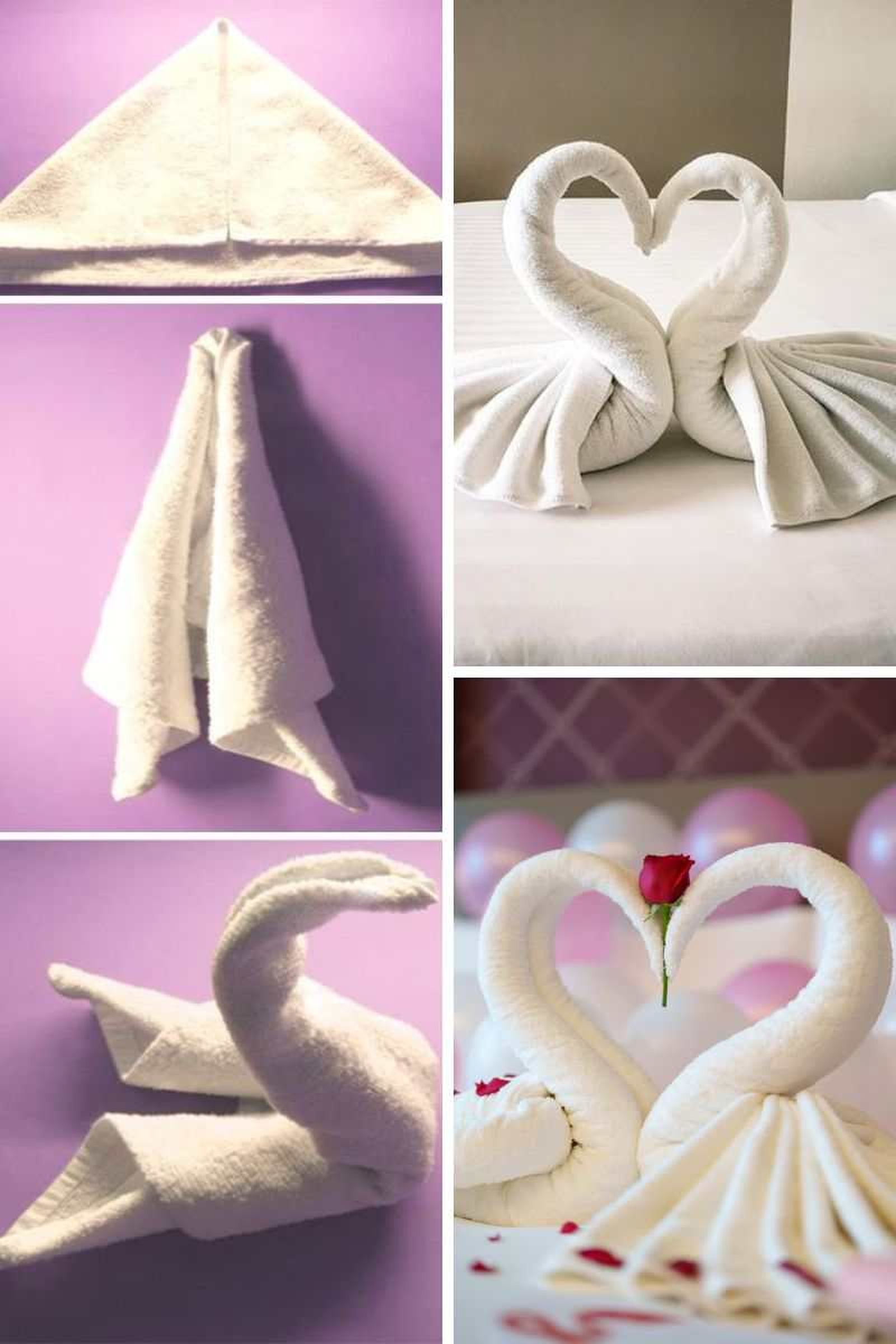 Doblar las toallas con forma de cisne es muy habitual en los hoteles
