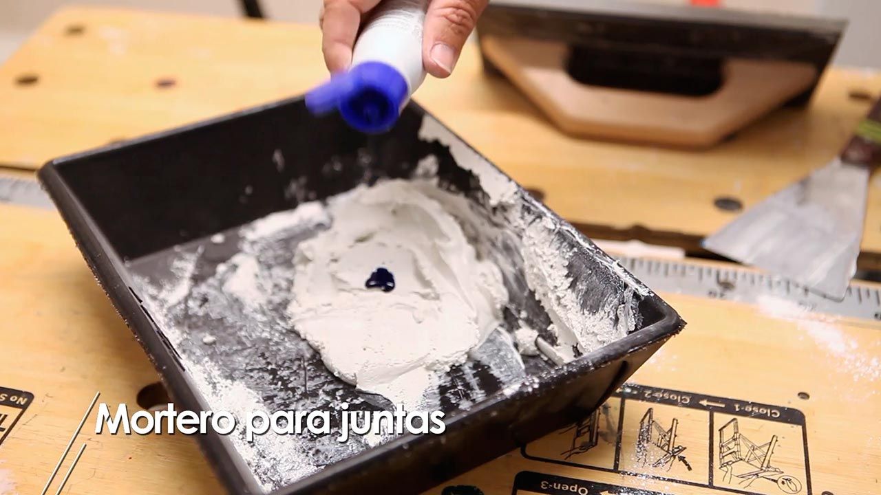 Mortero para juntas paso 3