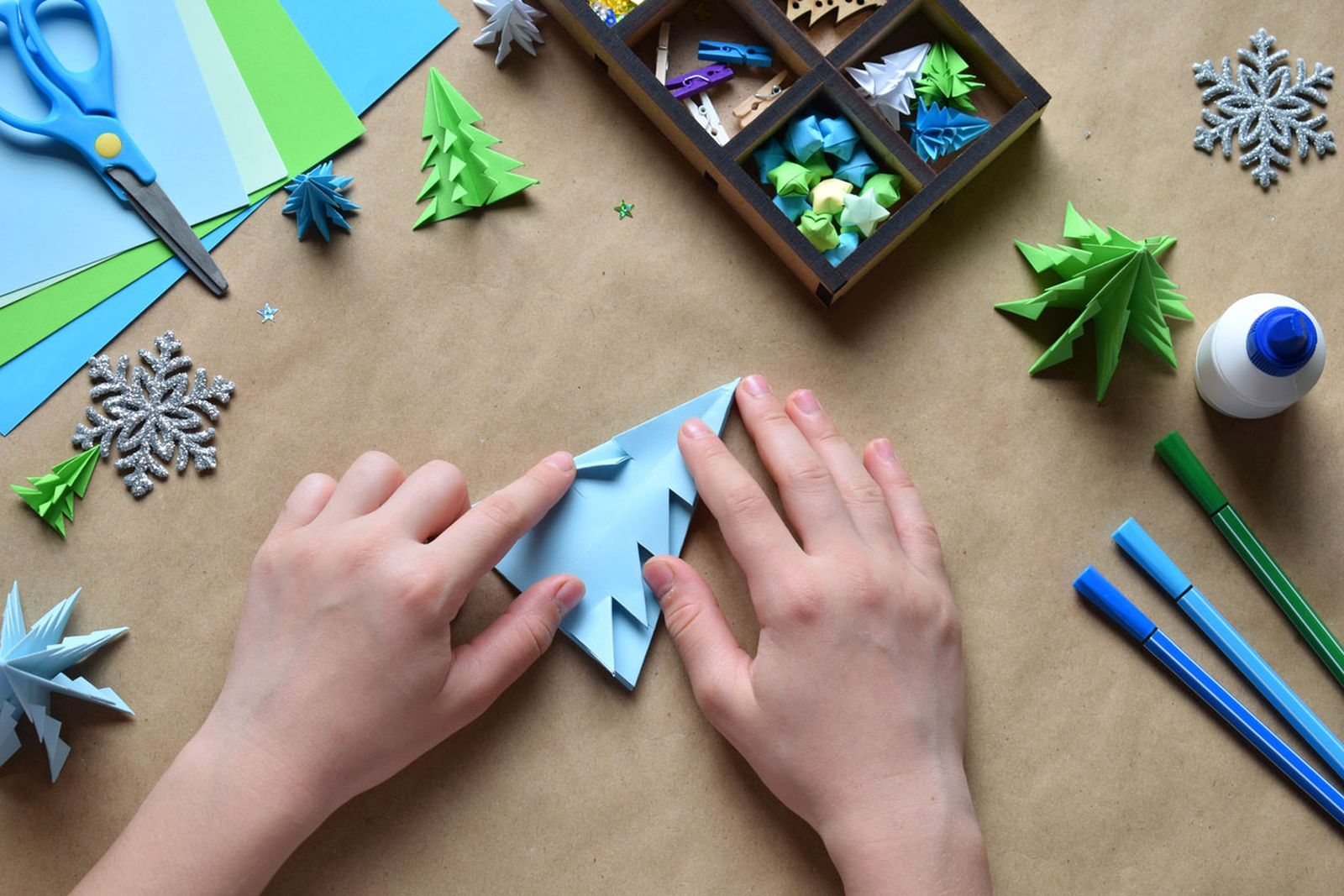 Postal navidad origami lettering paso 3