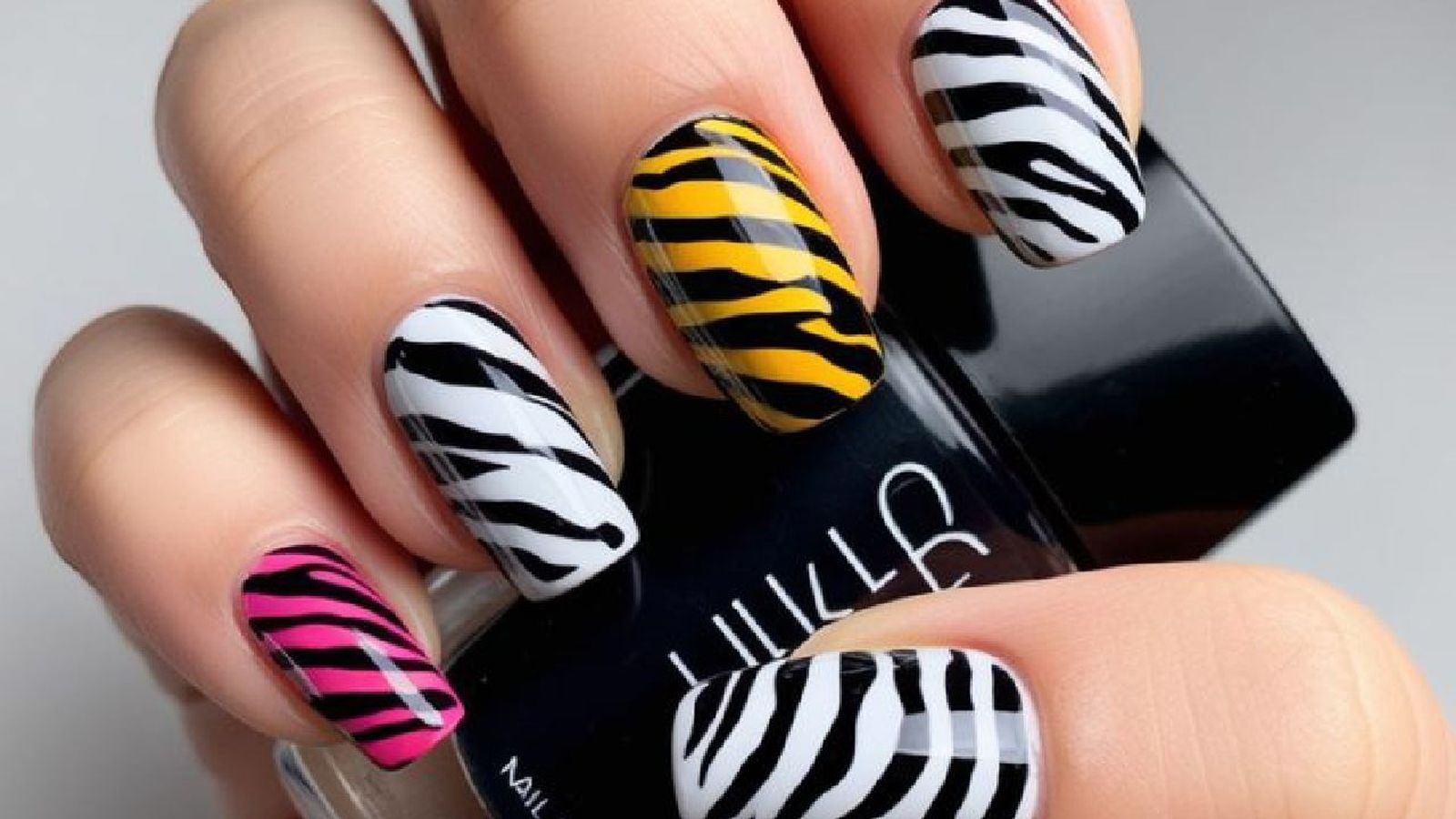 Uñas de cebra en diferentes colores