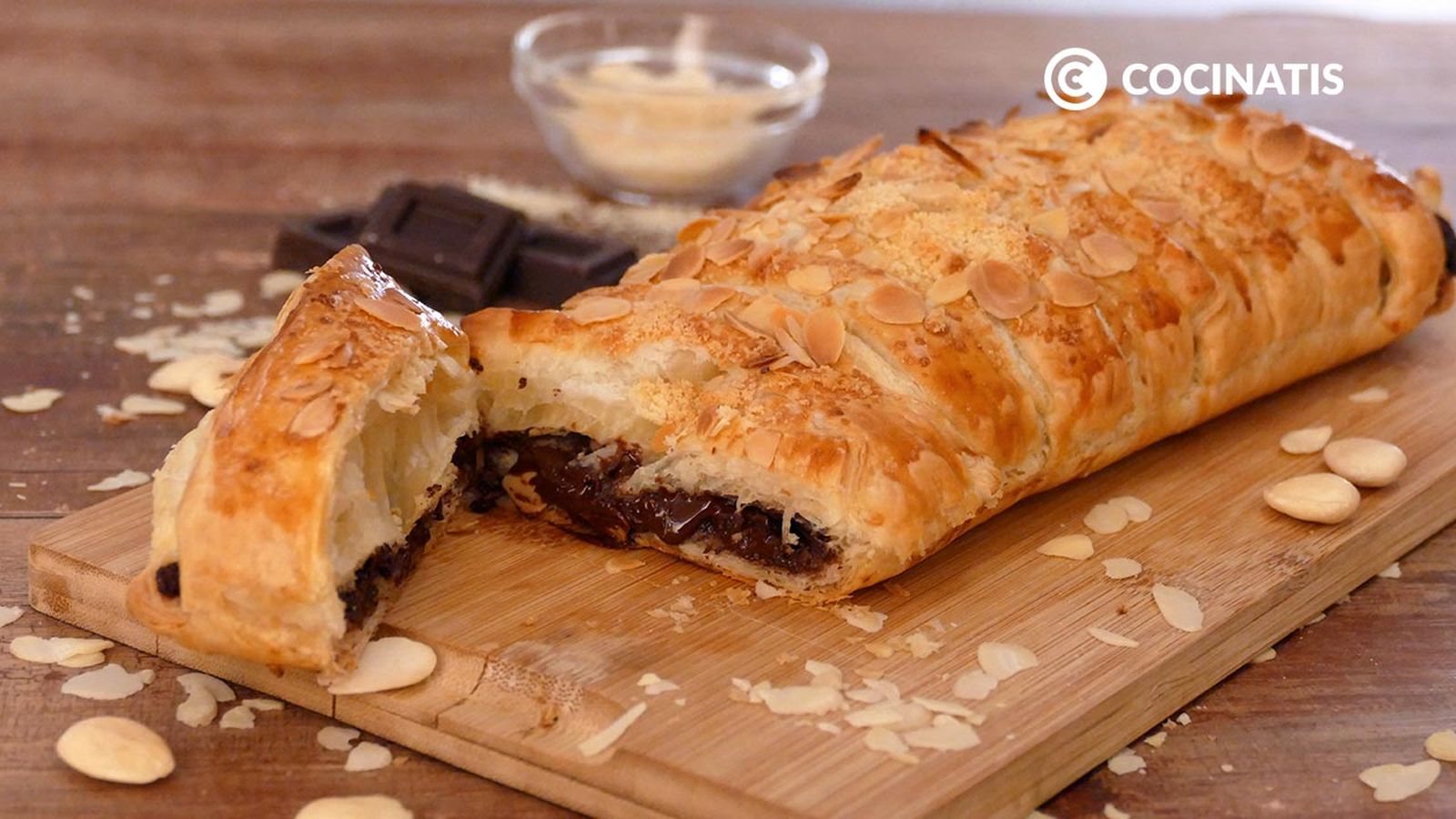 Receta de trenza de hojaldre y chocolate