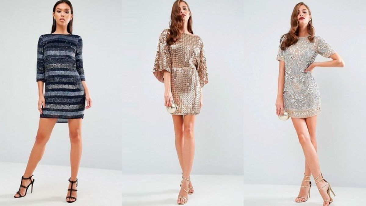 El vestido corto de lentejuelas es una de las opciones más habituales para las celebraciones navideñas