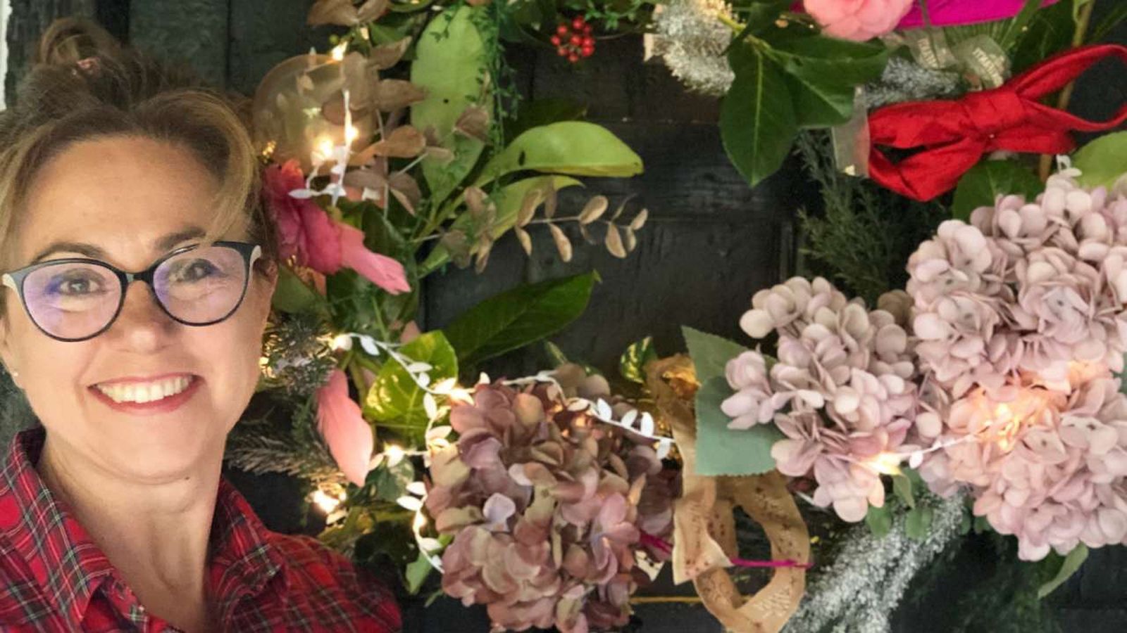 Corona navideña rústica.