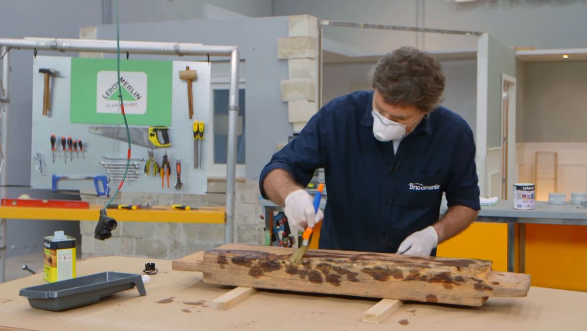 Cómo hacer una lámpara con una viga de madera paso 6