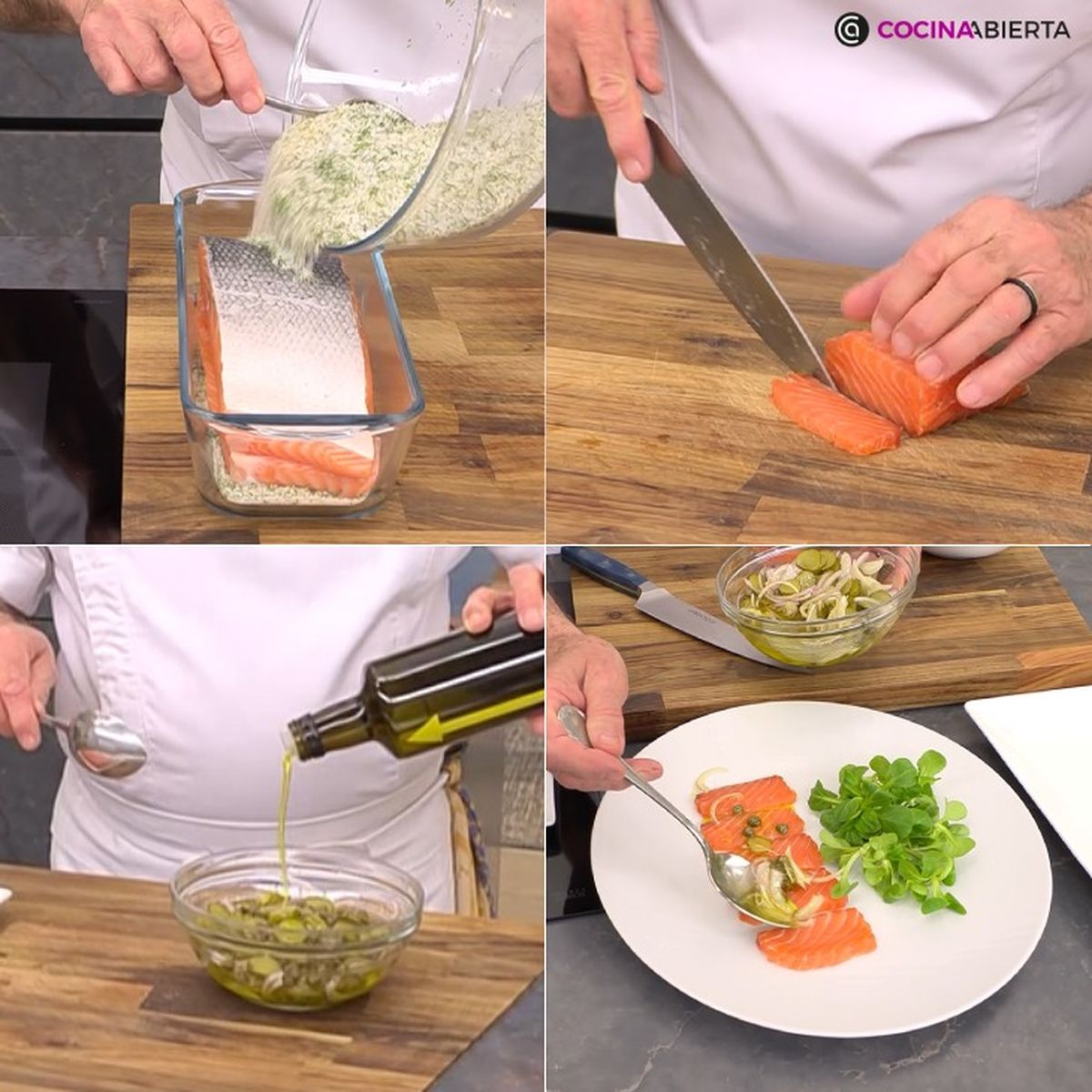 salmon marinado con encurtidos receta pasos