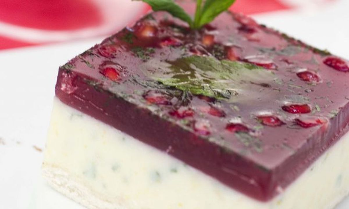 tarta fria de yogur y granada