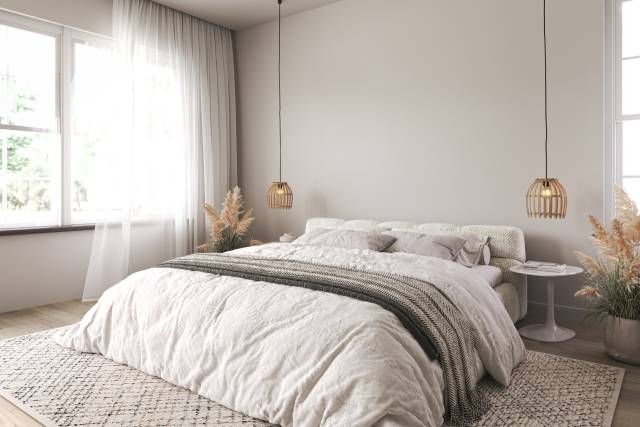 dormitorio gris vison