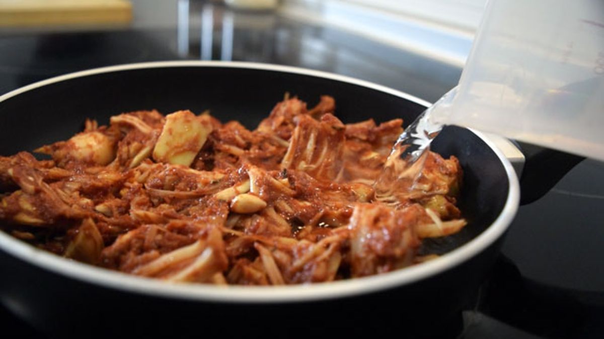 Pulled Pork vegano con jackfruit, la fruta que parece carne   Paso 5