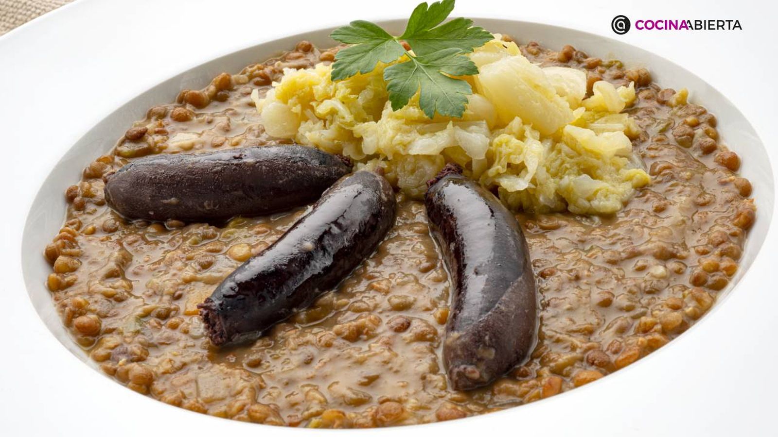 lentejas berza morcilla