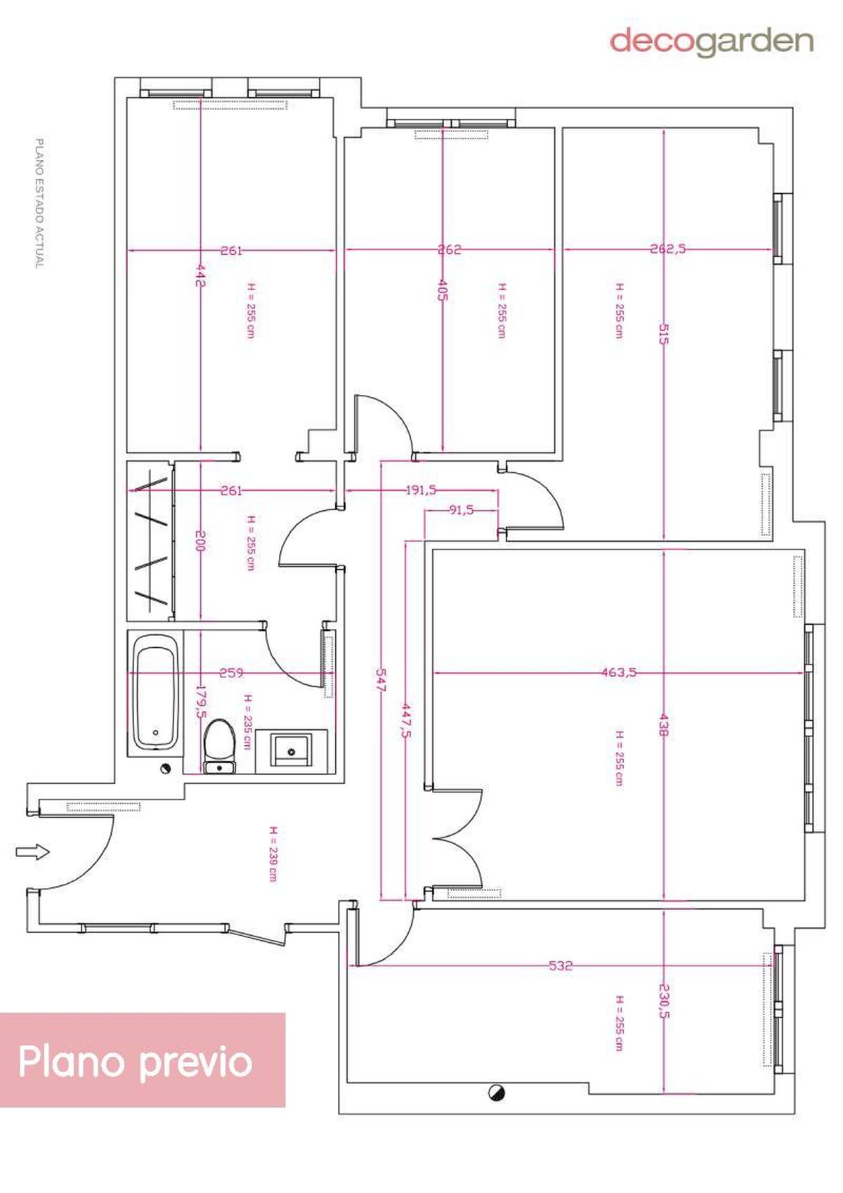 Plano previo antes de la reforma integral. / Fuente: Nuria García - Gorostidi Ideas