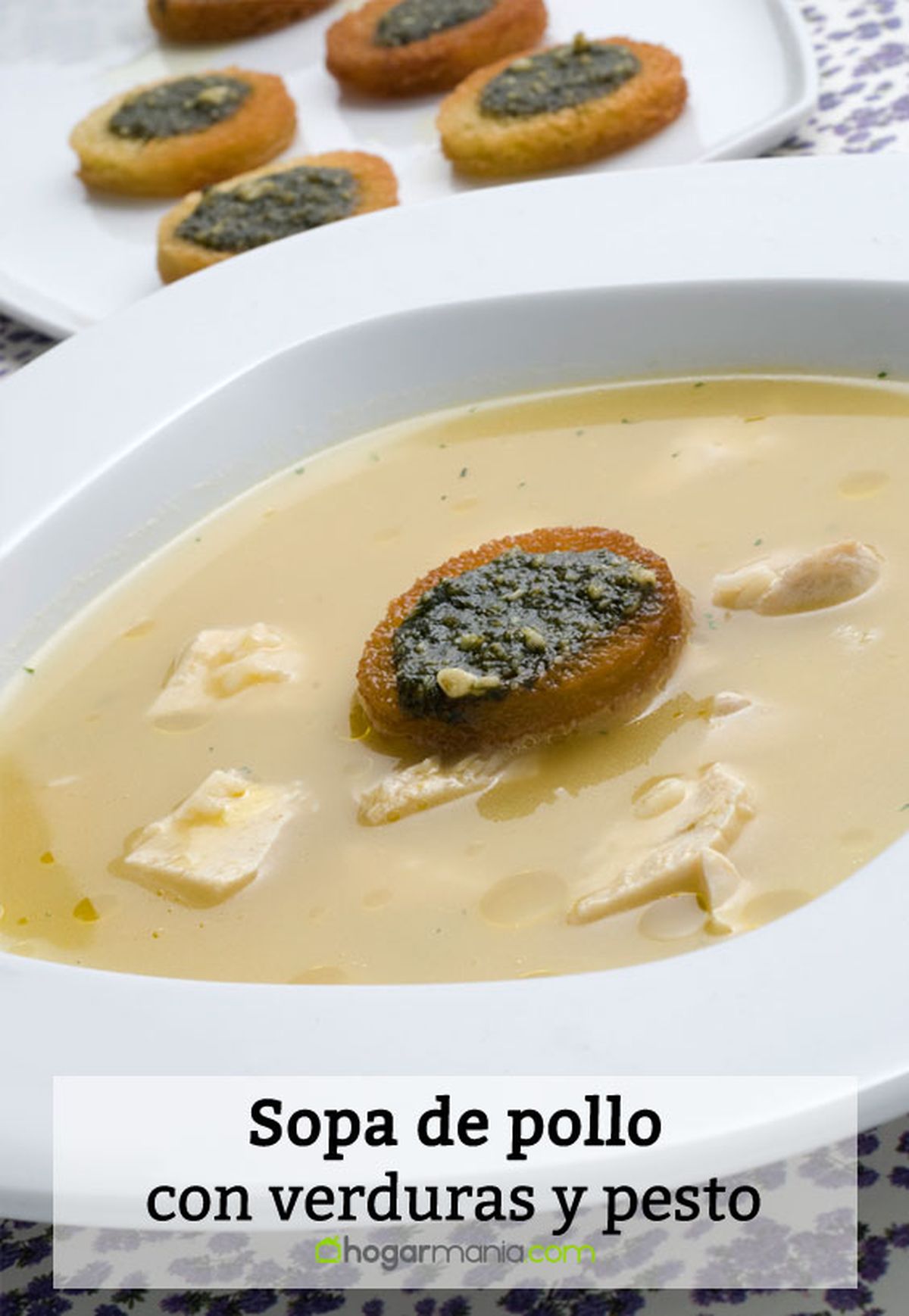 sopa pollo verduras pesto pin