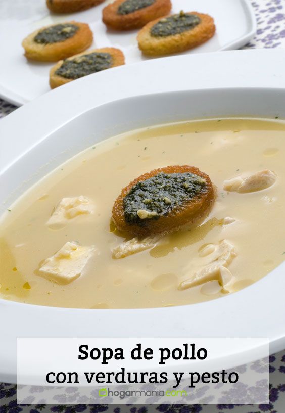 sopa pollo verduras pesto pin