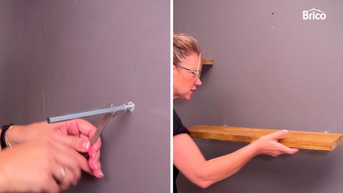 Fijar la balda flotante a la pared
