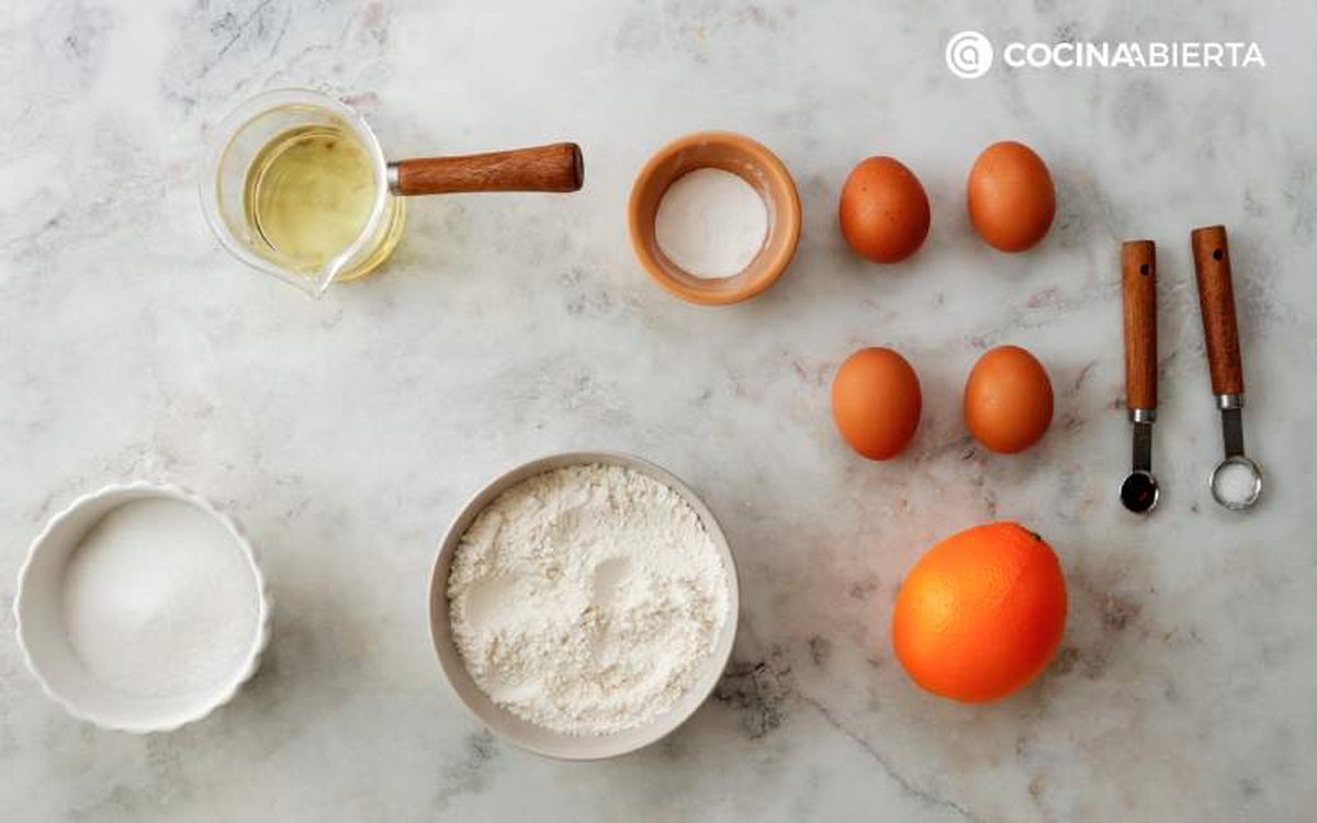 Ingredientes para preparar magdalenas en freidora de aire