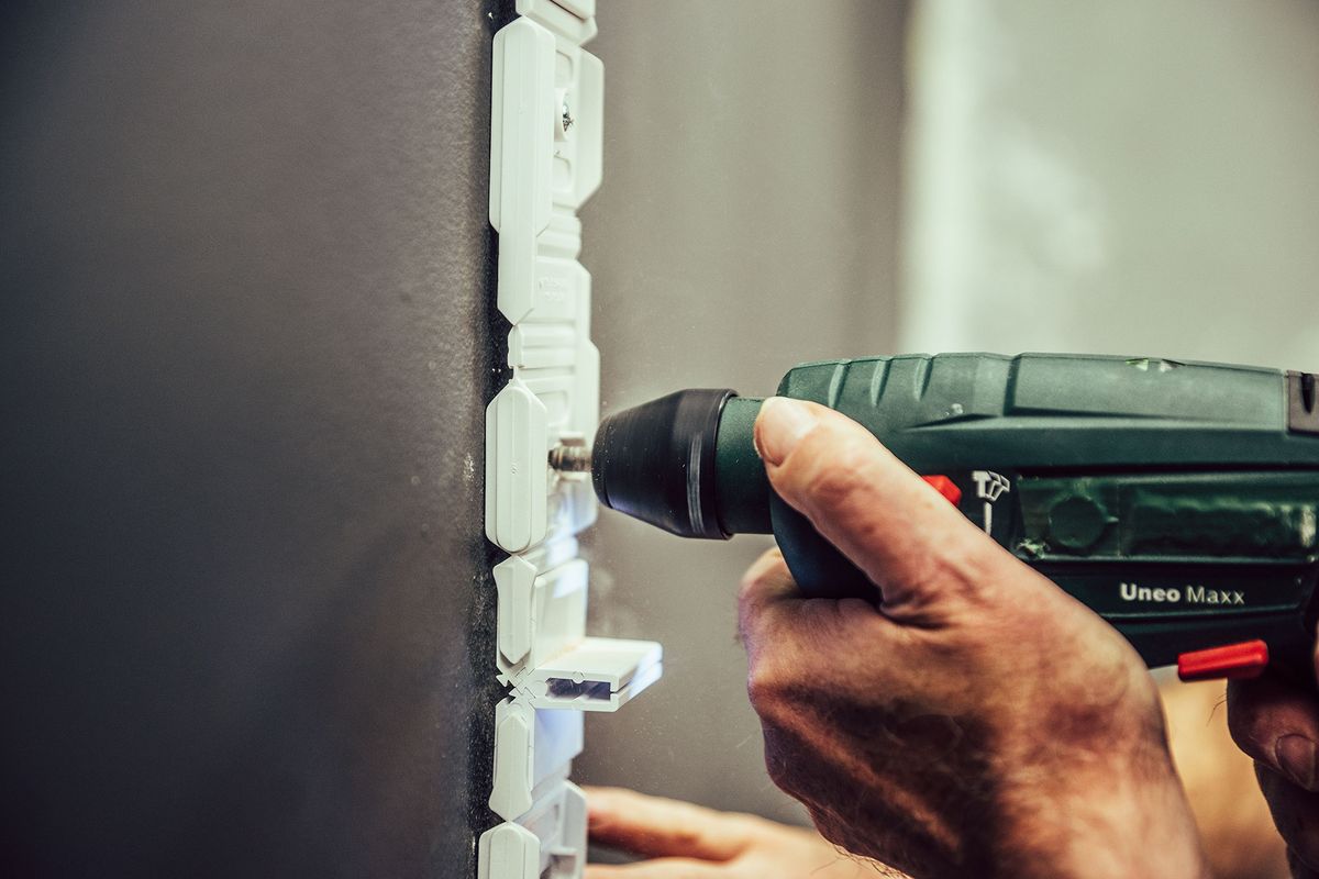 Cómo hacer una pared de bloques de vidrio paso 2