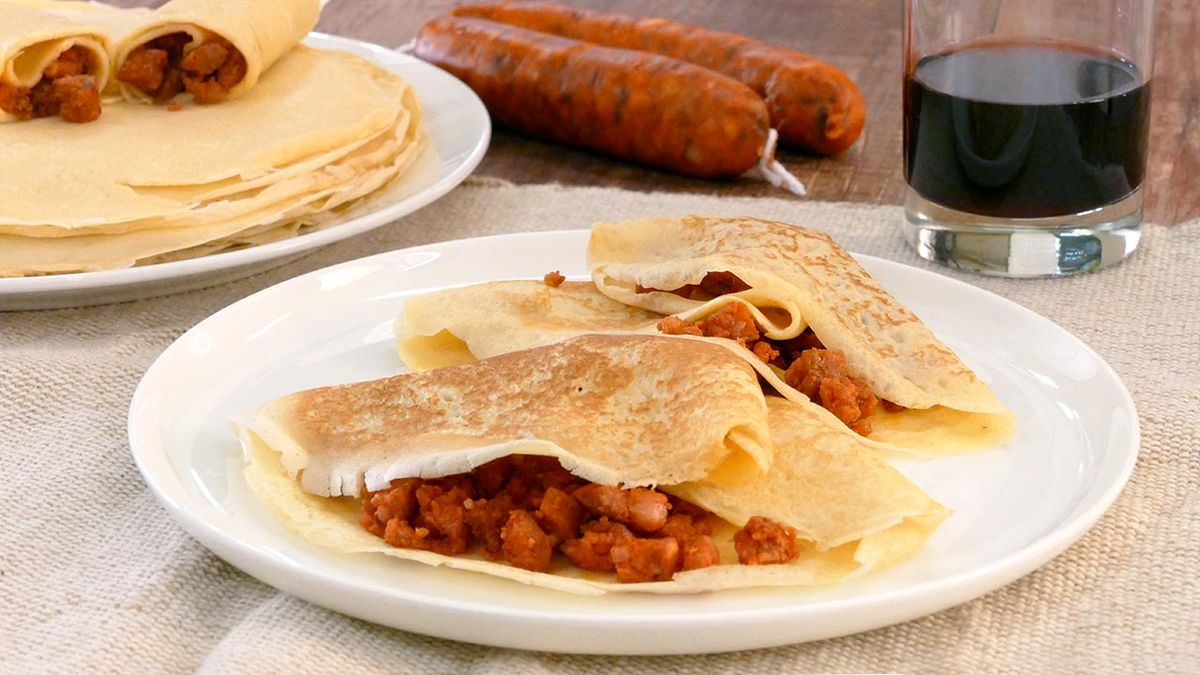 Receta de filloas gallegas con chorizo