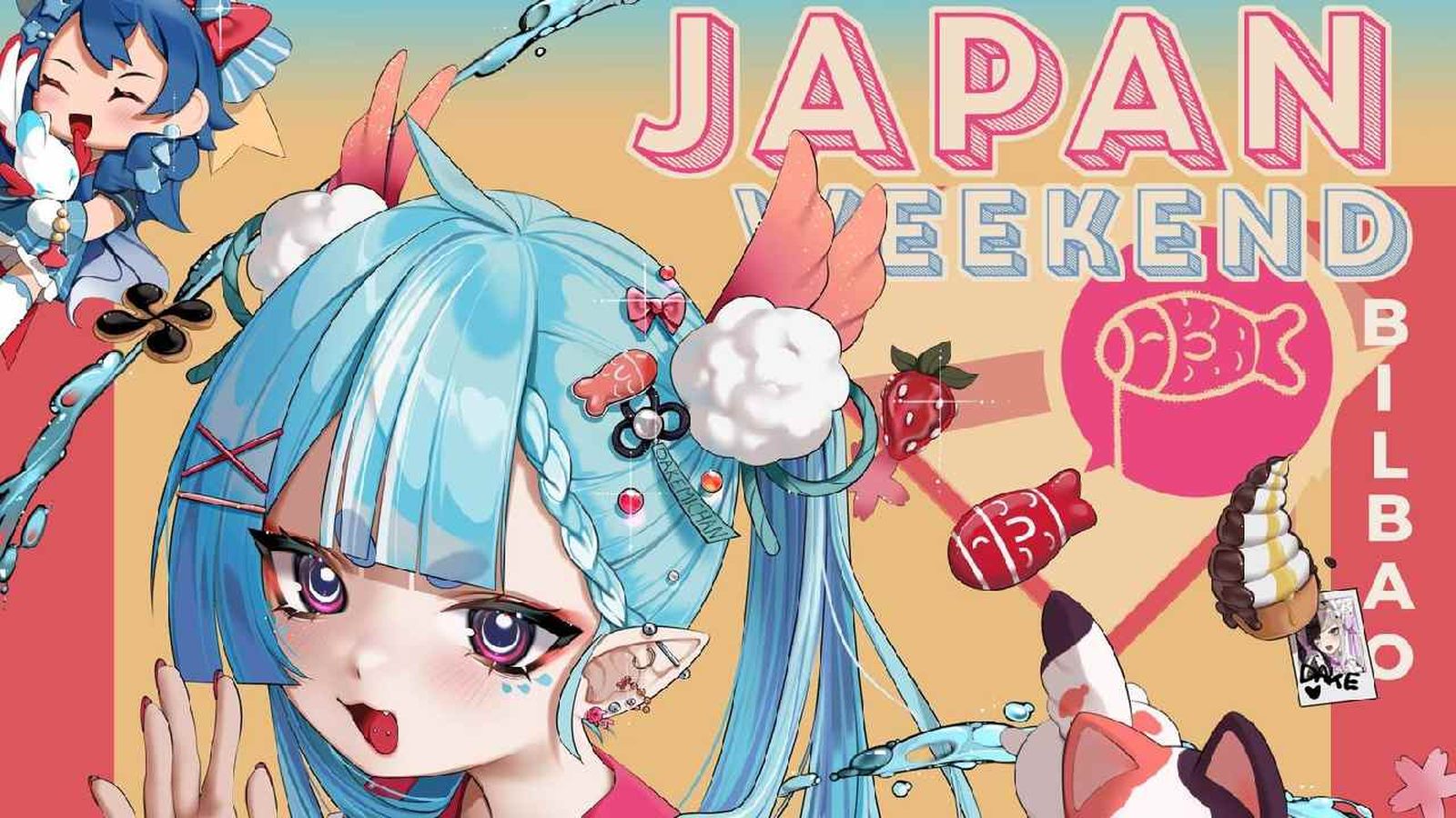 Cartel ilustrado por Dakemi para el Japan Weekend Bilbao 2025