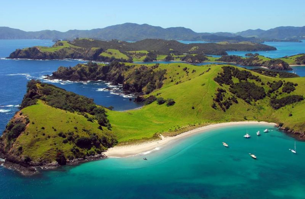 Vista de Waewaetorea, Bay of Islands en Nueva Zelanda