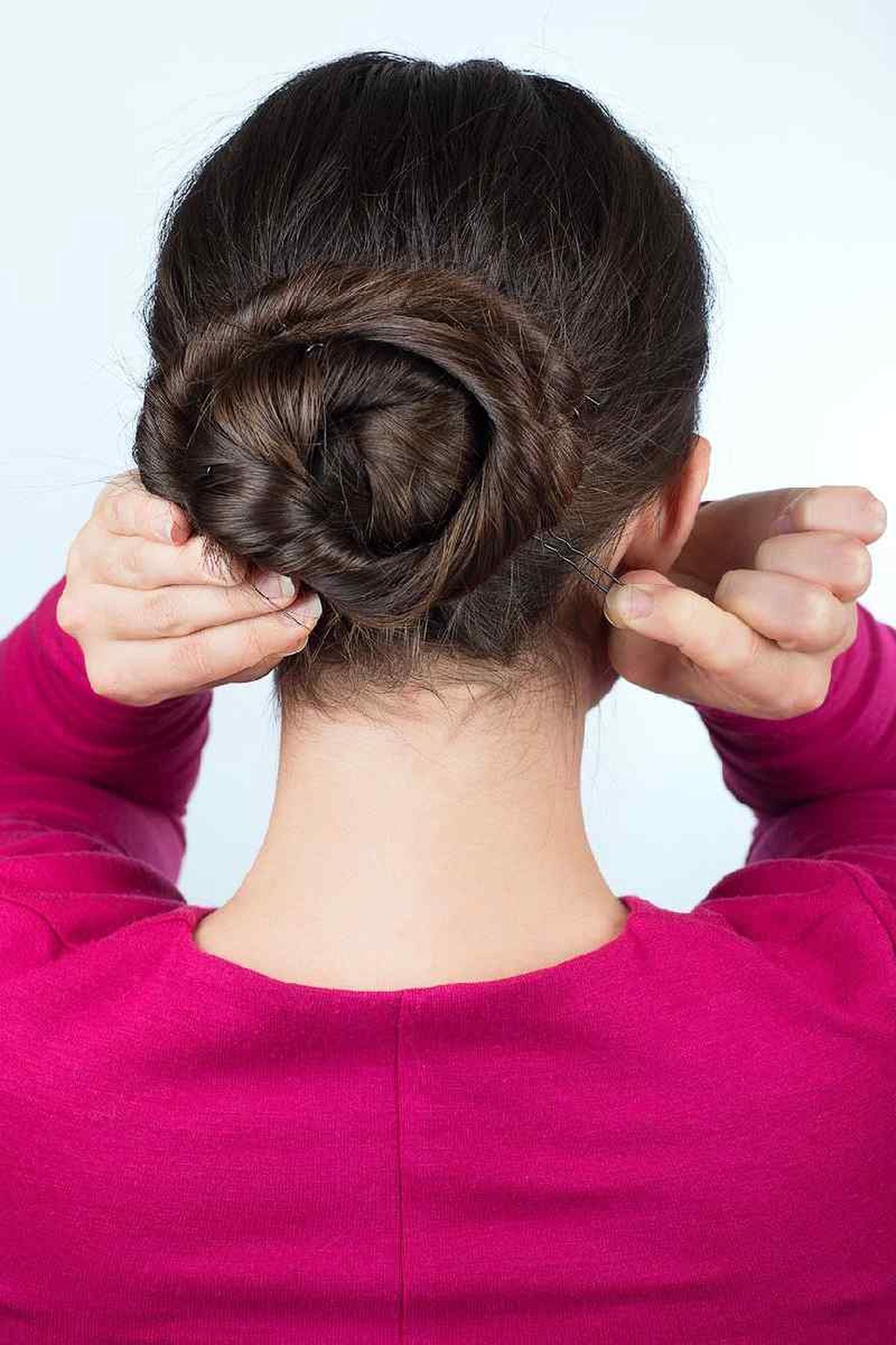 Cuarto paso para hacer el moño ensaimada