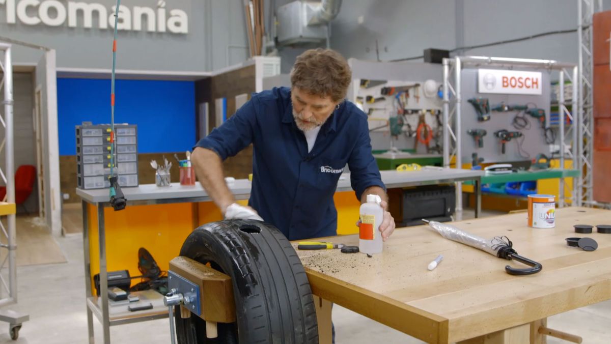 Cómo hacer un paragüero con un neumático paso 4