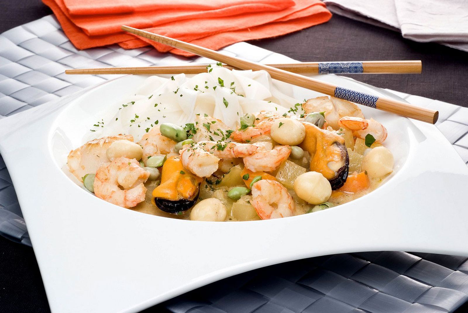 Curry thai de frutos de mar