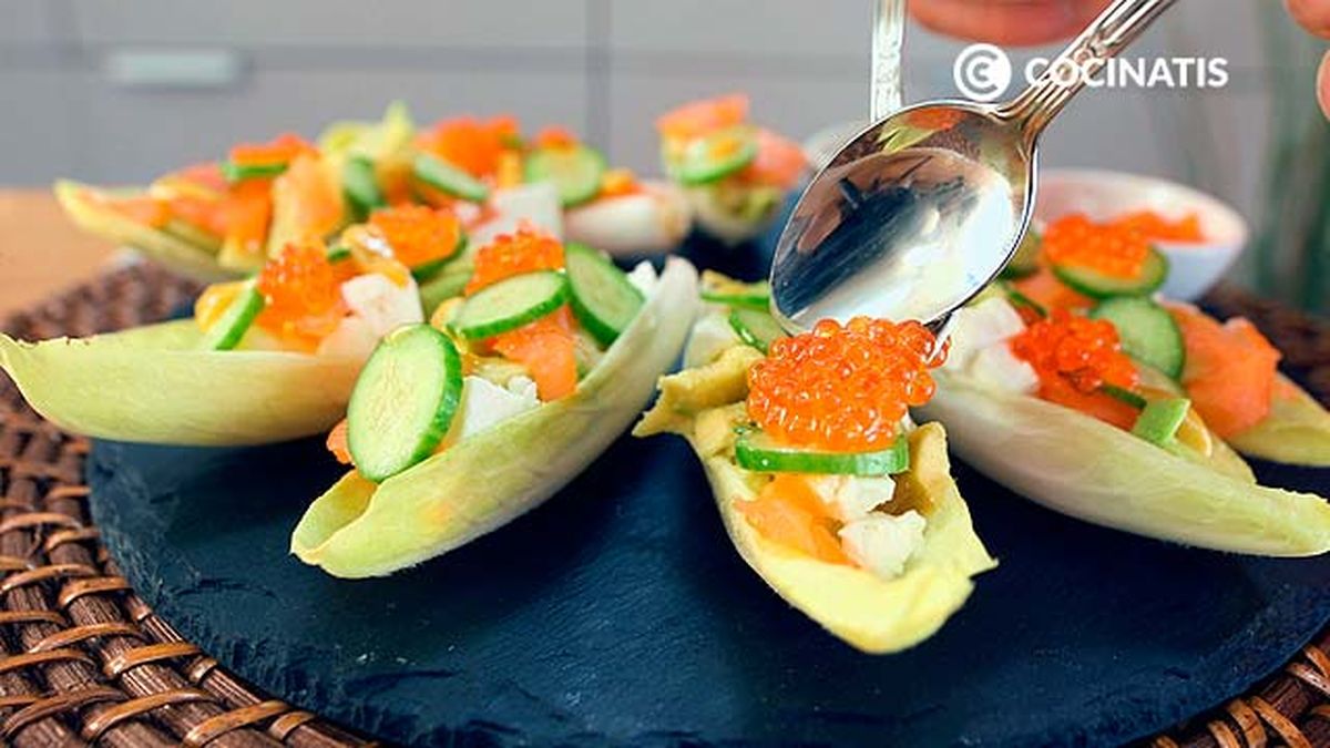 Receta de endivias rellenas con aguacate y salmón ahumado  paso 4