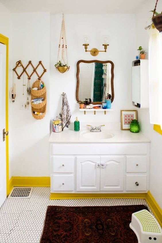 colores combinan amarillo bano