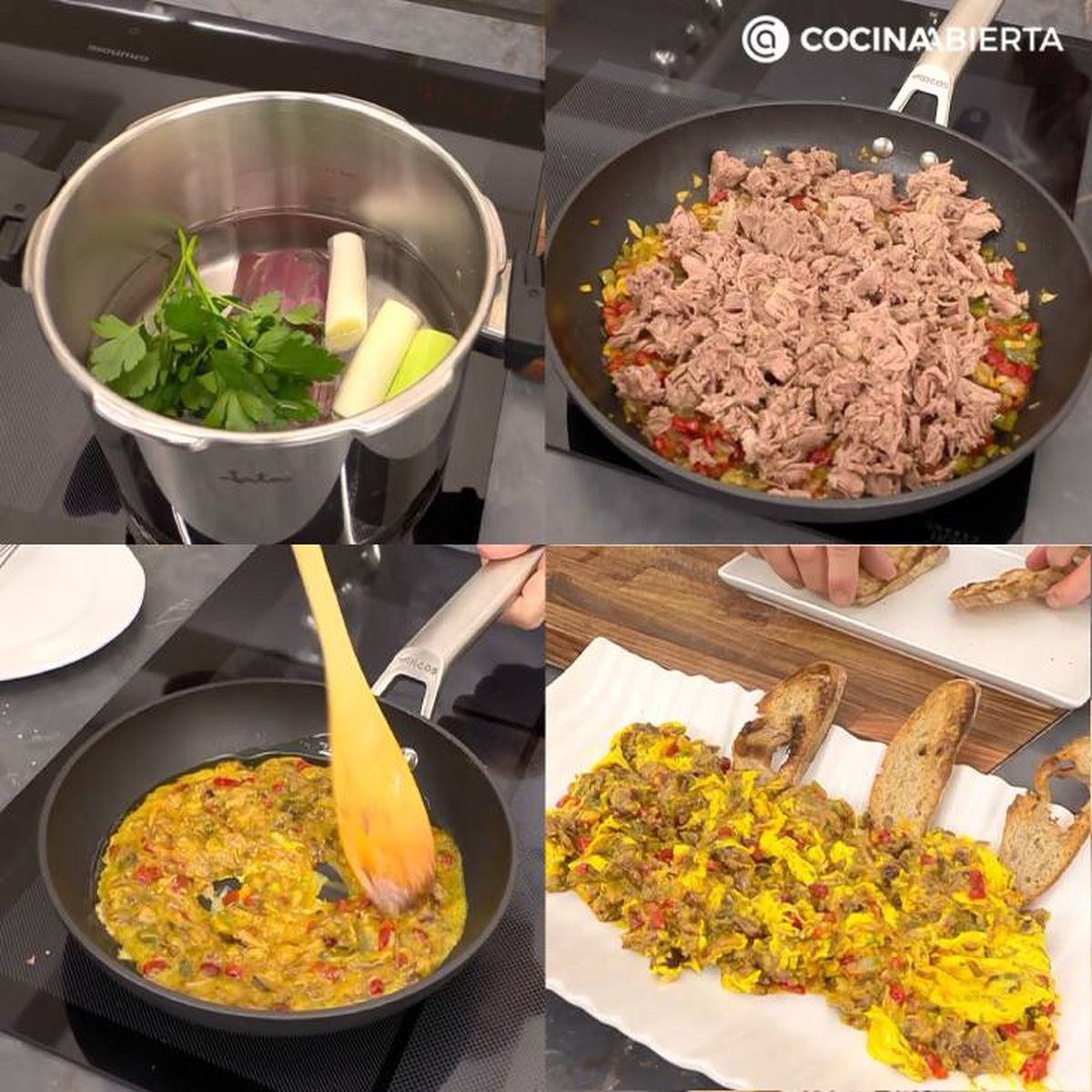 revuelto de ropa vieja receta pasos