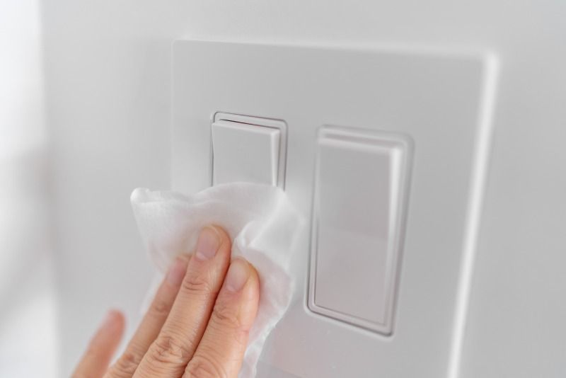 Limpia los interruptores de luz al menos una vez por semana