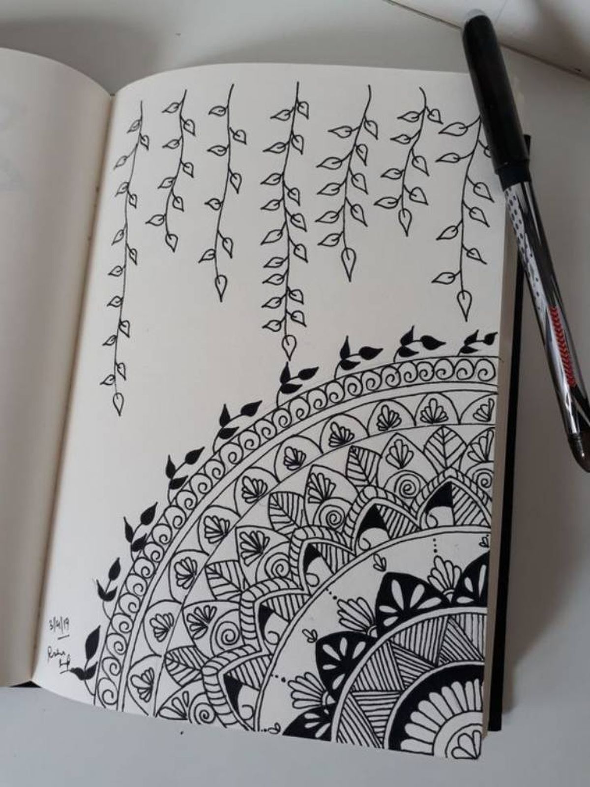 dibujo mandala hecho a mano pinterest