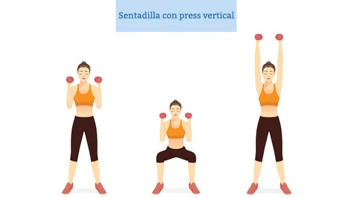 los mejores ejercicios con mancuernas para tonificar brazos sentadilla press vertical