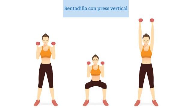 los mejores ejercicios con mancuernas para tonificar brazos sentadilla press vertical