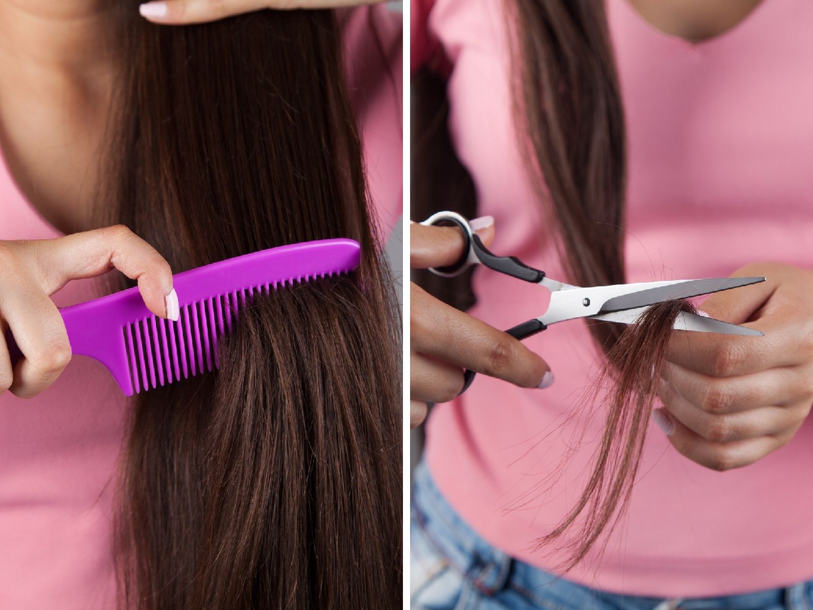 Lava, desenreda y reparte el cabello antes de cortar