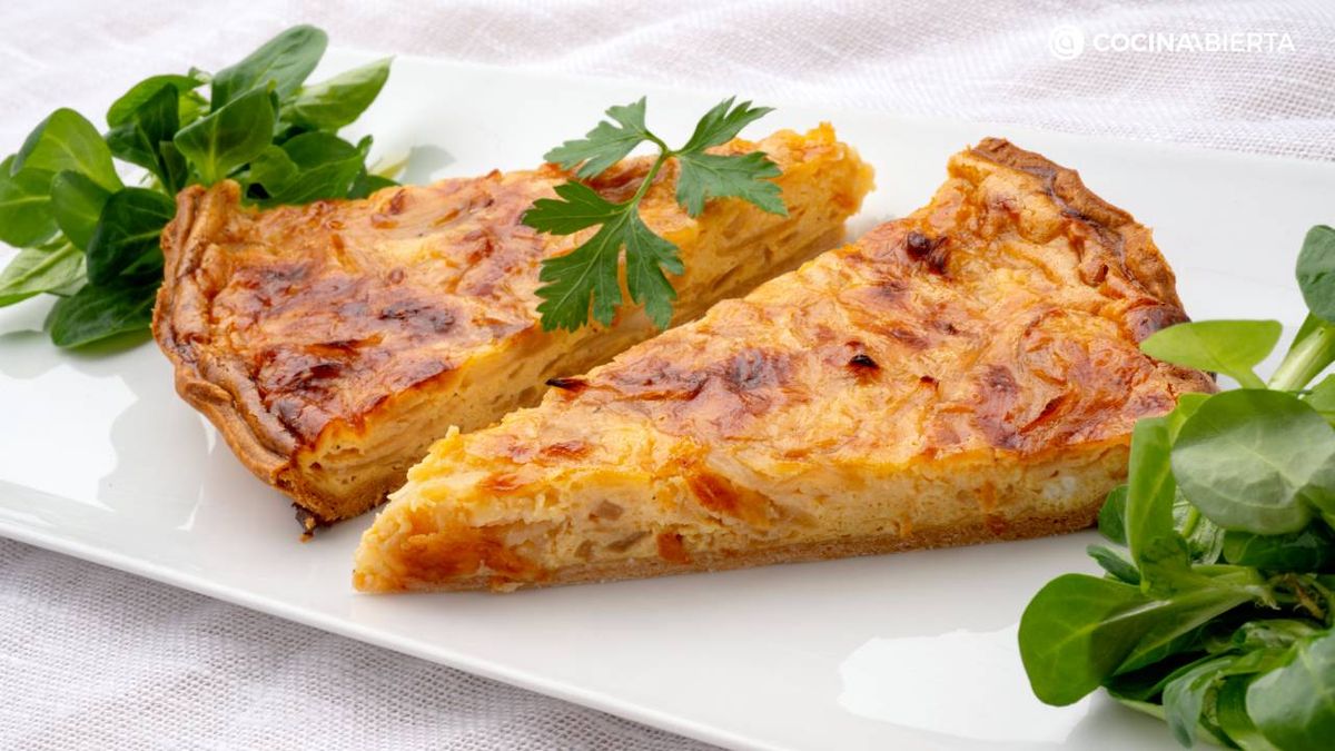 Receta de quiche de queso y cebolla caramelizada