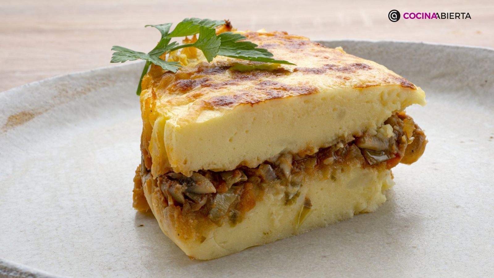 pastel de pure de patata relleno de verduras receta