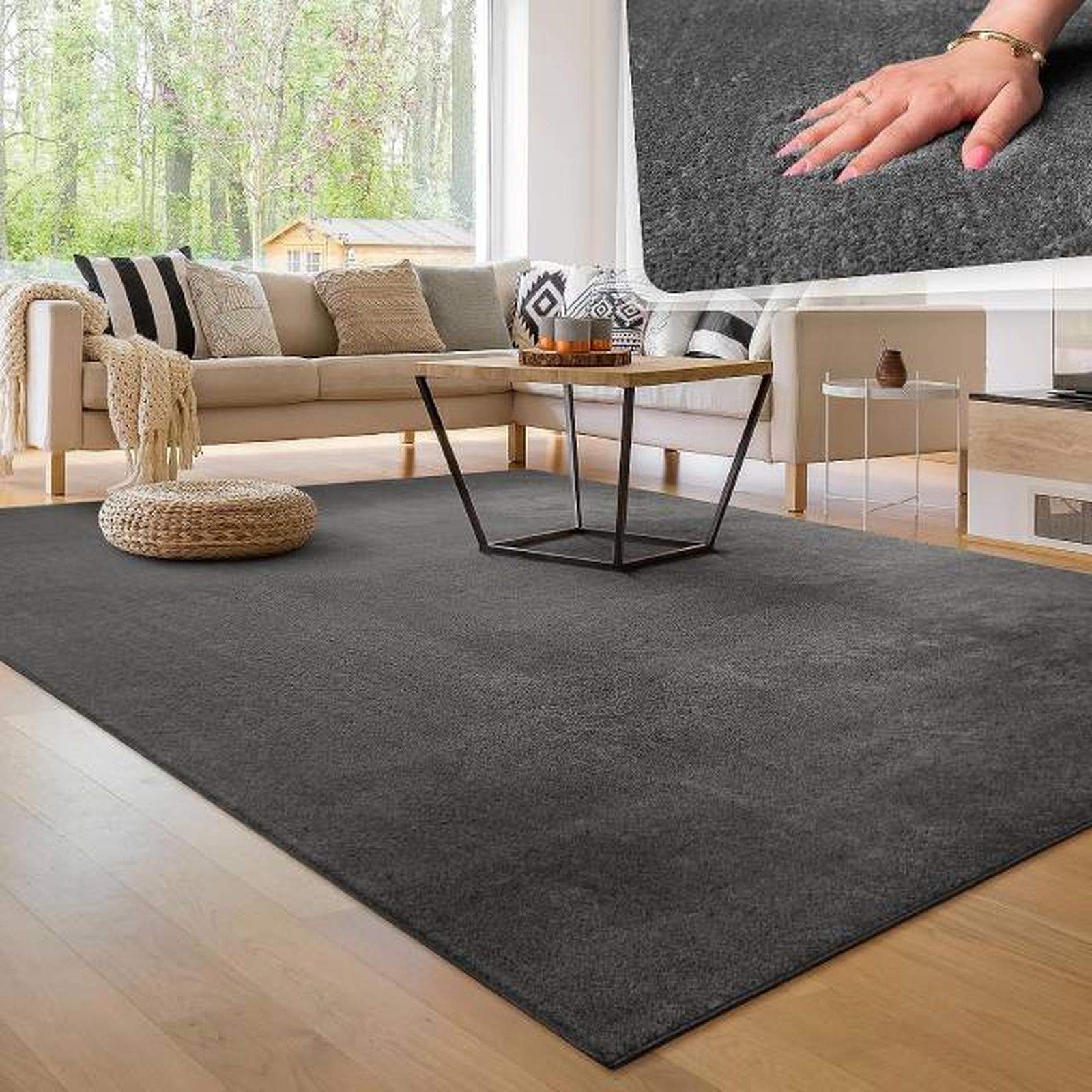 alfombra gris antracita amazon
