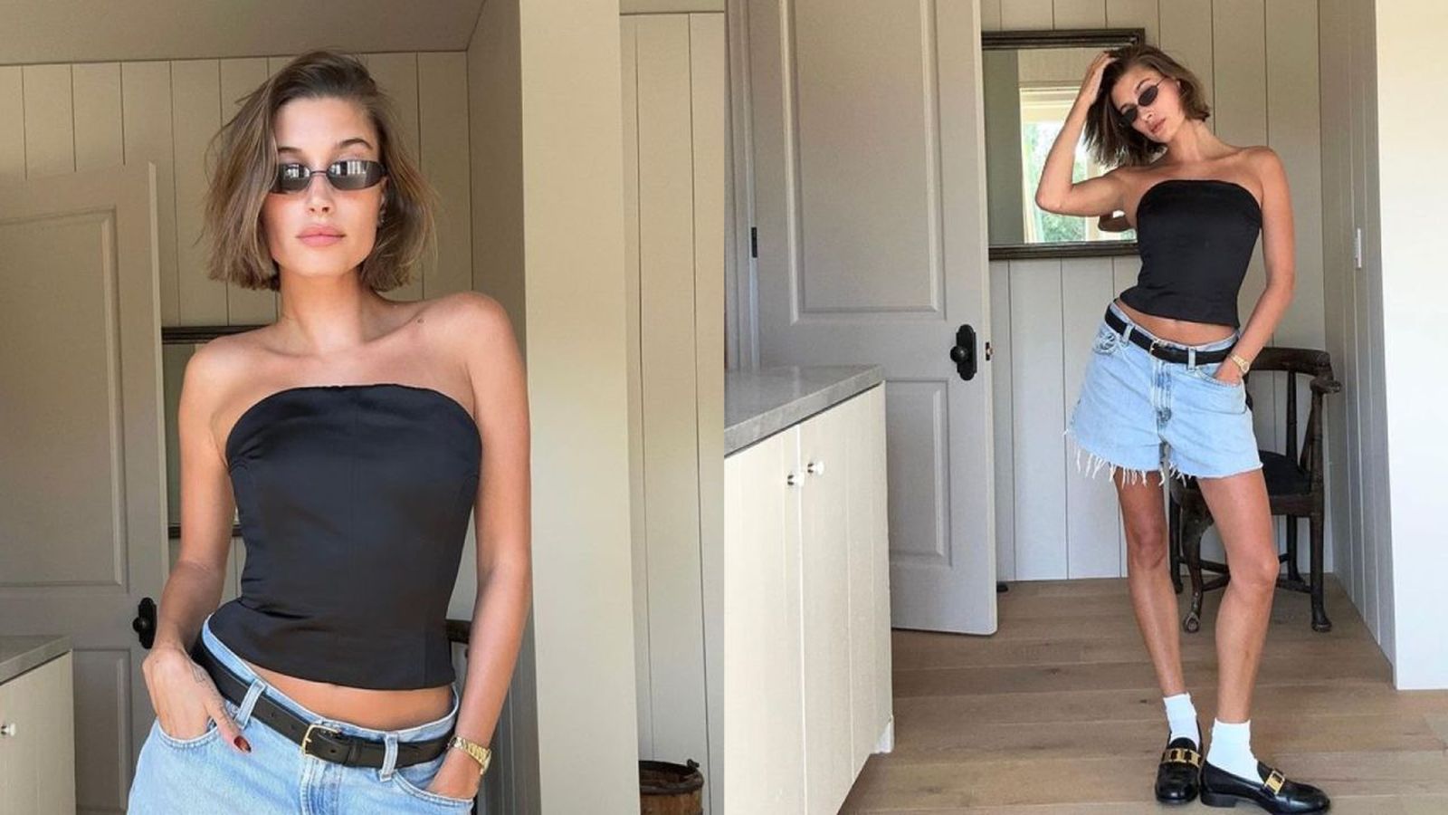 Hailey Bieber apuesta siempre por los mocasines.