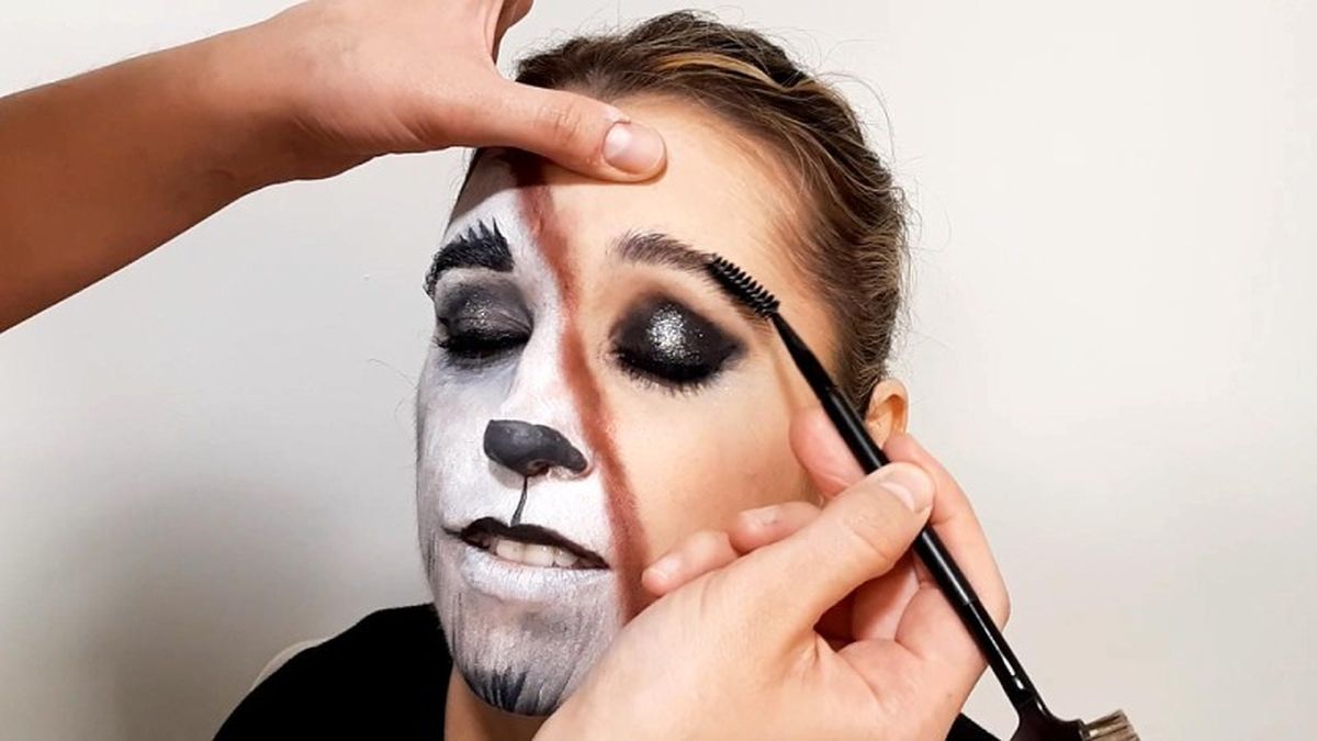 Cómo hacer el maquillaje de Caperucita y el Lobo - paso 10