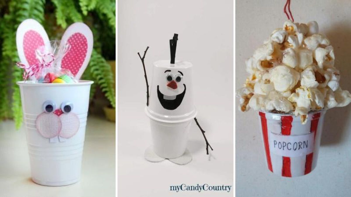 Manualidades con vasos de plástico / Imagen: Pinterest