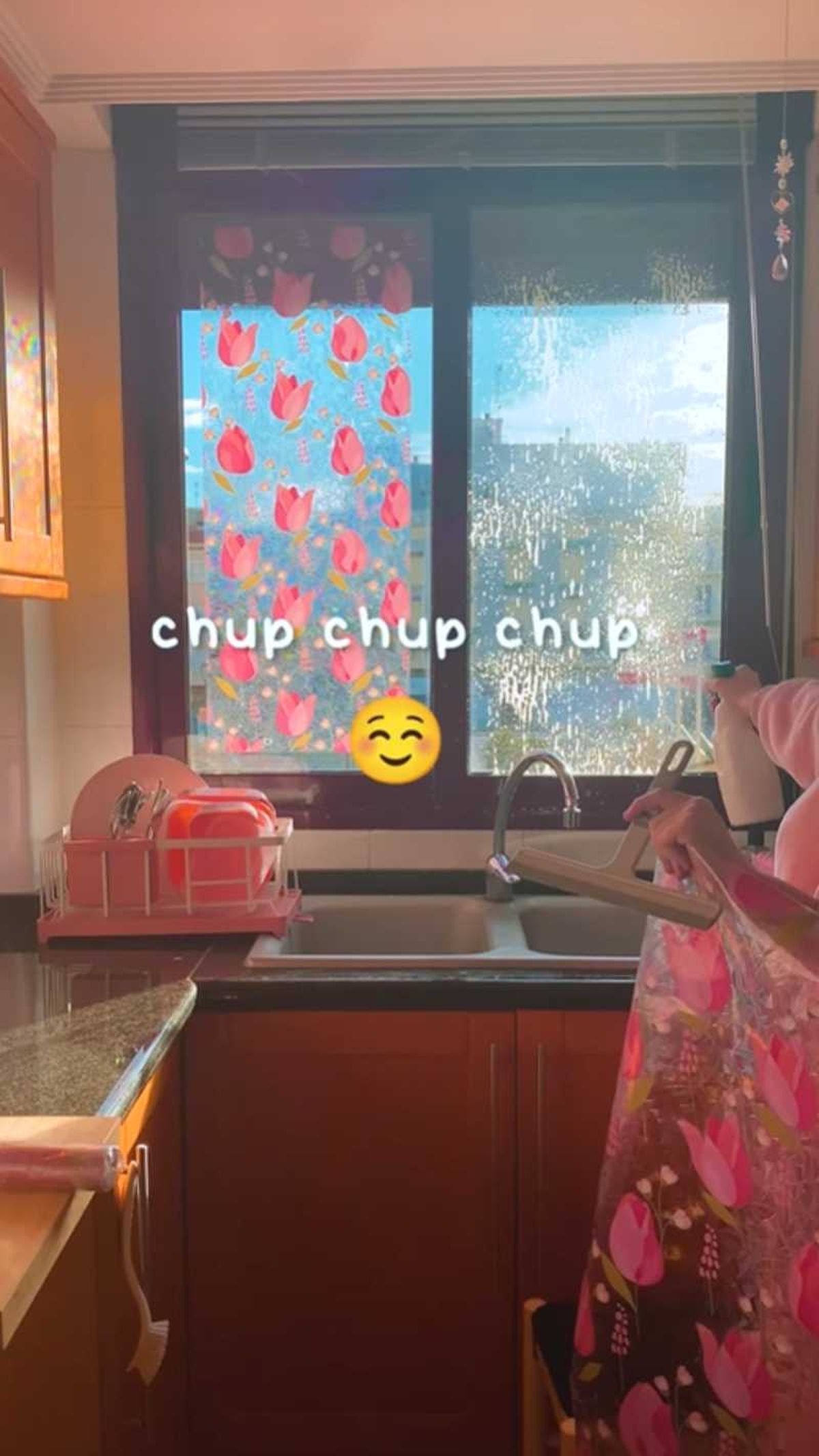 Agua y jabón para colocar los vinilos en las ventanas.