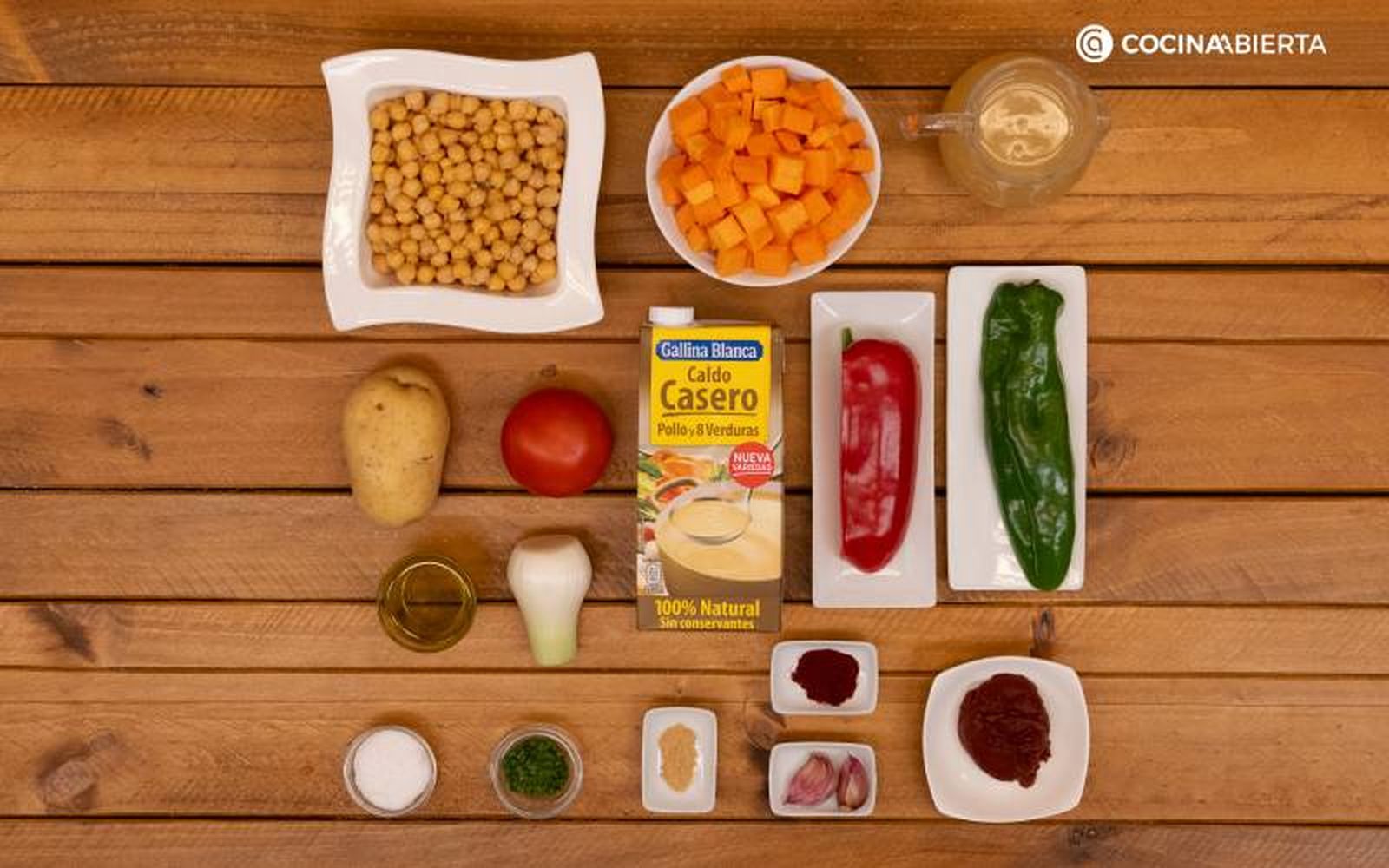 Garbanzos con calabaza - ingredientes