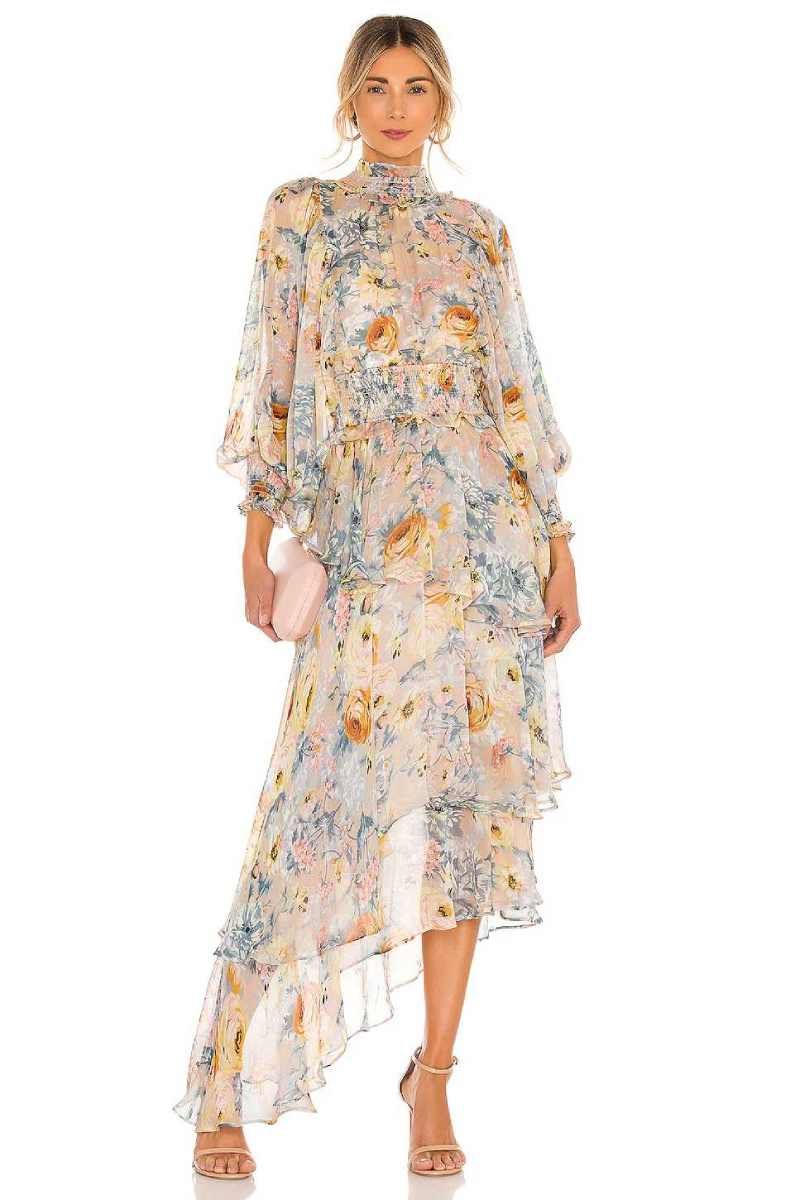 vestido coctel manga larga
