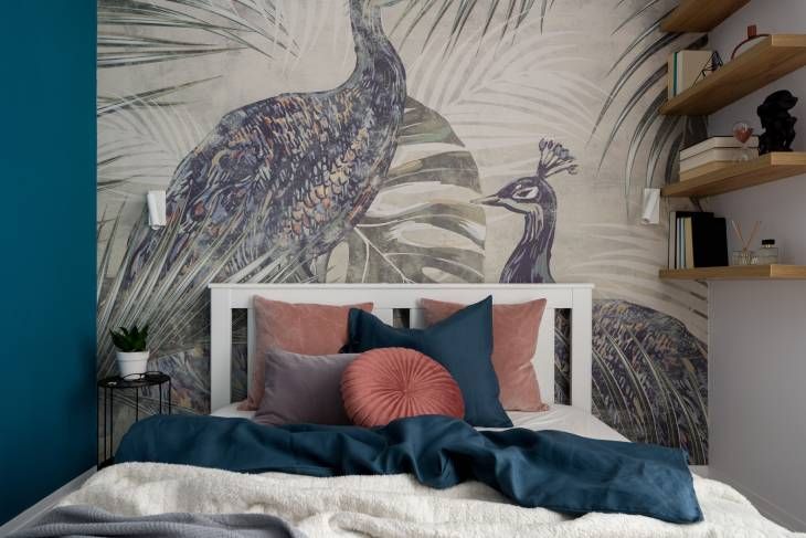 papel pintado estampado tropical