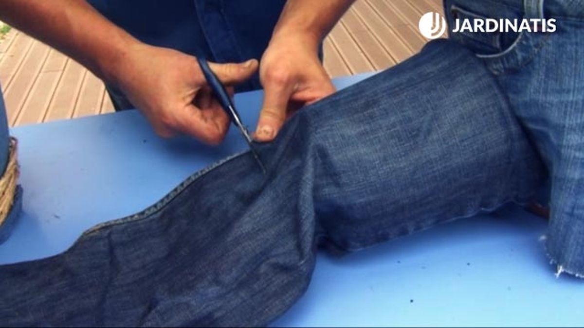 como forrar tiestos con tela vaquera paso 3 brico 831 jardin