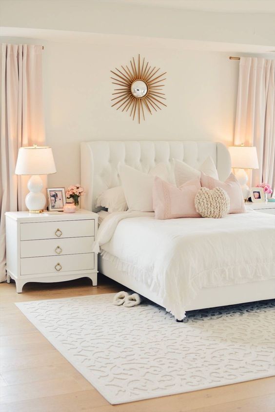 dormitorio blanco rosa esmadeco