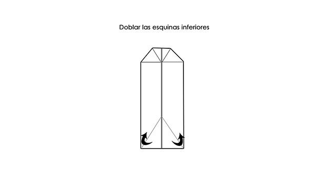 Hacer camisa origami paso 4