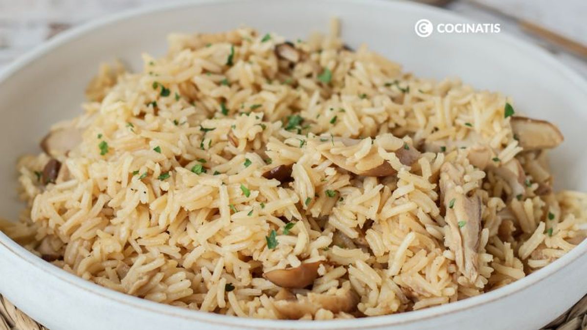 Plato de arroz con setas
