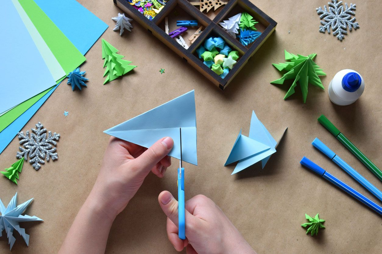 Postal navidad origami lettering paso 2
